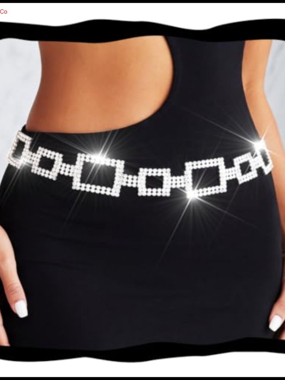 Rhinestone Crystal Chain Belt Adjustable Sparkly Waist Chain for Dresses